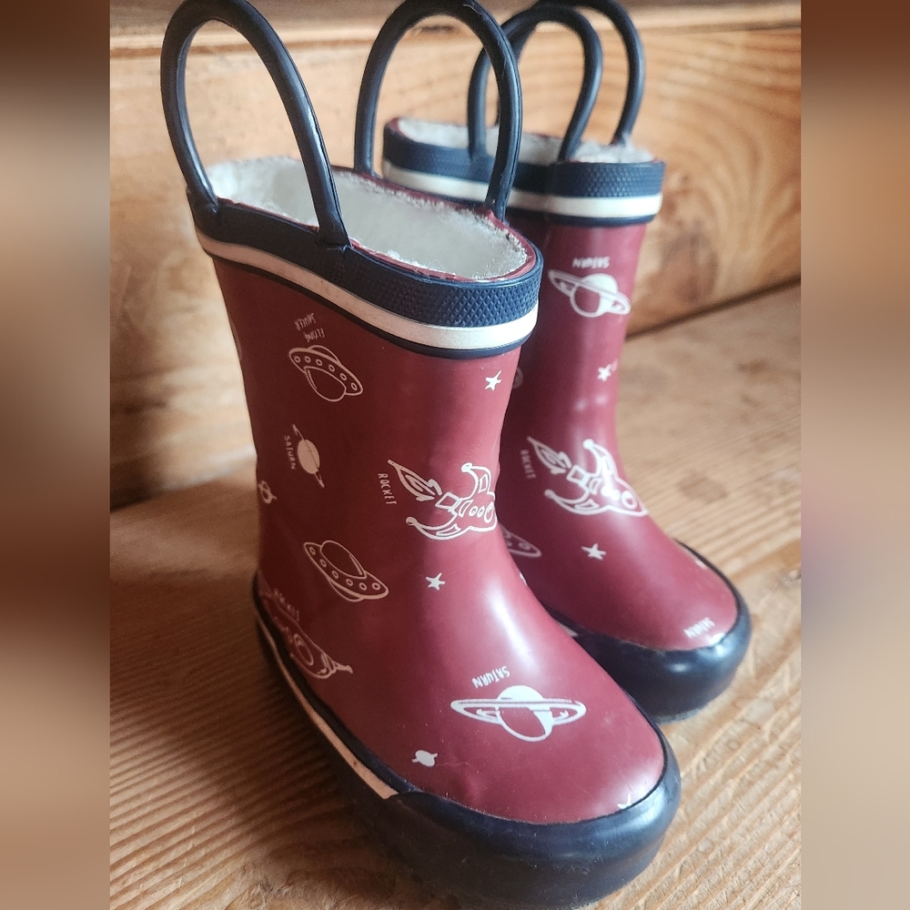 Space Adventure Kids Rain Boots
